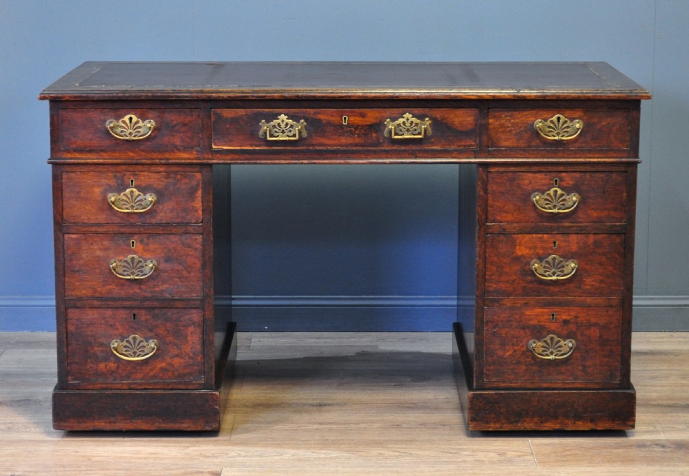 antique victorian oak twin pedestal writing desk owned by andy stewart mbe