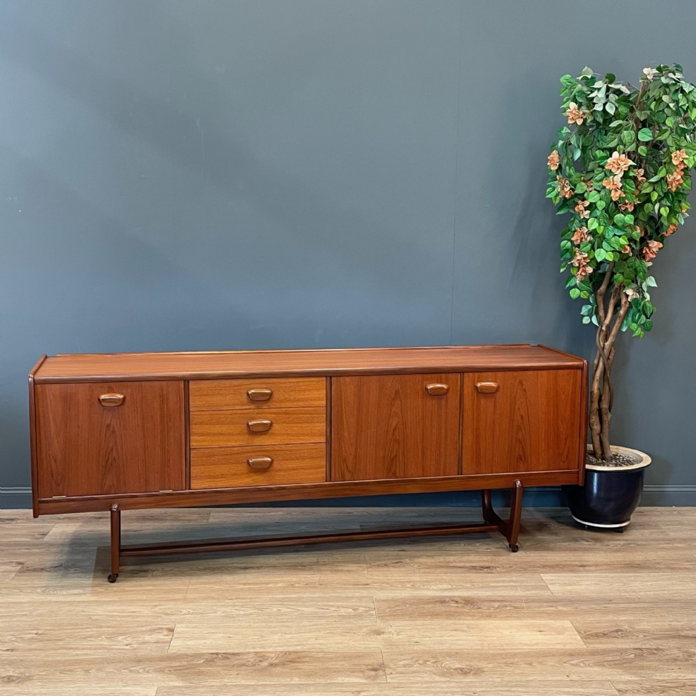 attractive wide large mid century teak sideboard by portwood furniture