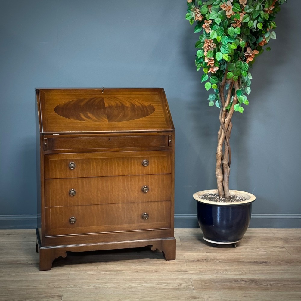 attractive vintage mahogany bureau desk with drawers