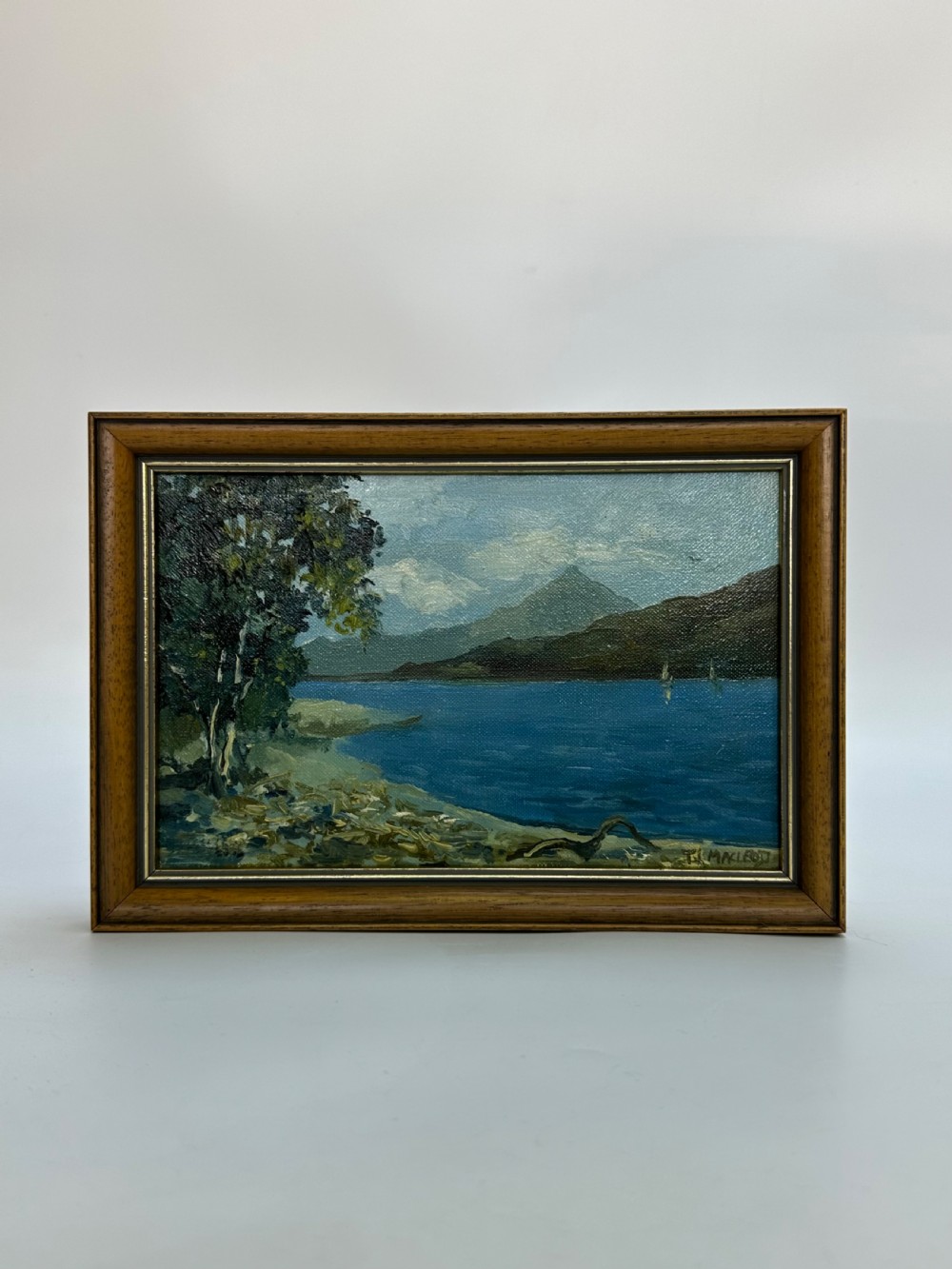 small framed landscape oil painting by scottish artist torquil j macleod