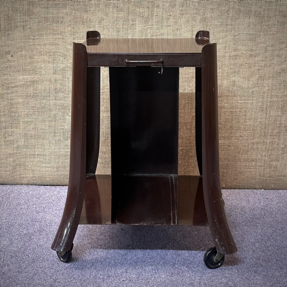 vintage metal utility telephone table on original castors