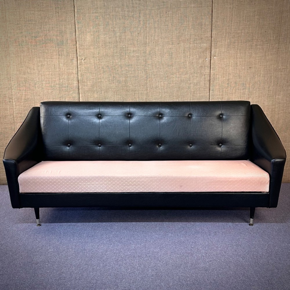 attractive large mid century vintage 196070s three seat settee sofa bed