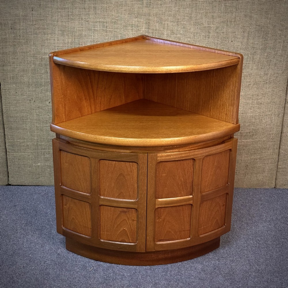 attractive mid century modern teak nathan corner unit cabinet