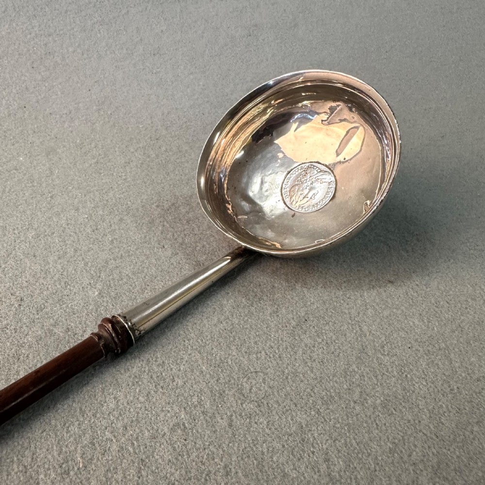 antique georgian silver toddy ladle with king george ii 18th century