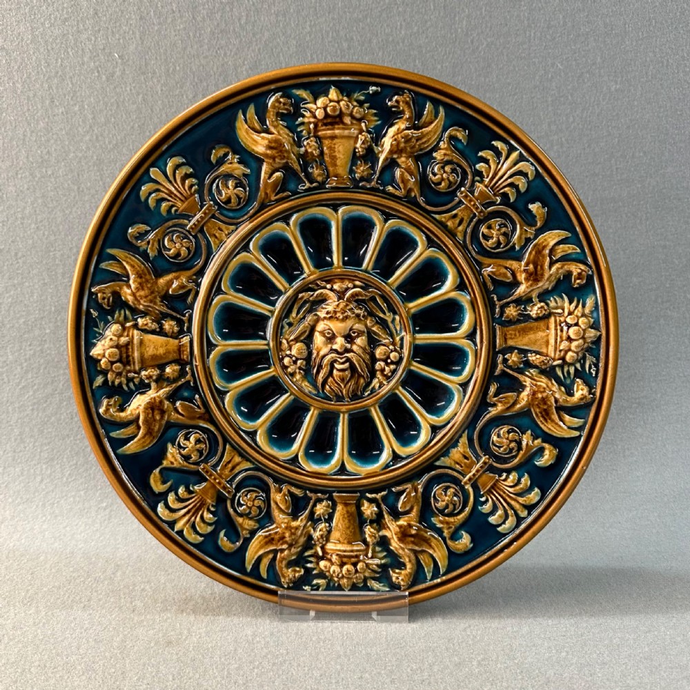antique gebruder schutz austrian majolica pagan wall plate